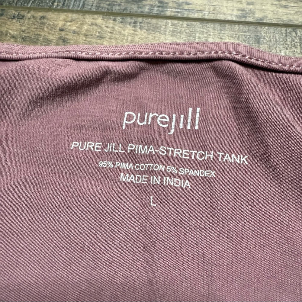PureJill J. Jill Pima Stretch Tank Women's Mauve Sleeveless Tank Top - Picture 3 of 8